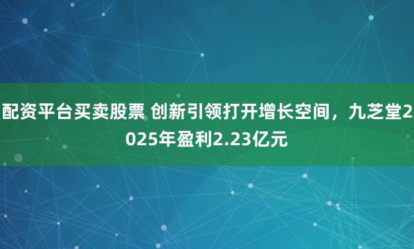 配资平台买卖股票 创新引领打开增长空间，九芝堂2025年盈利2.23亿元